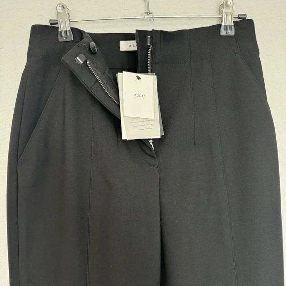 A.L.C Pants Straight Leg Black Size 4 High Rise Old Money - Picture 6 of 12
